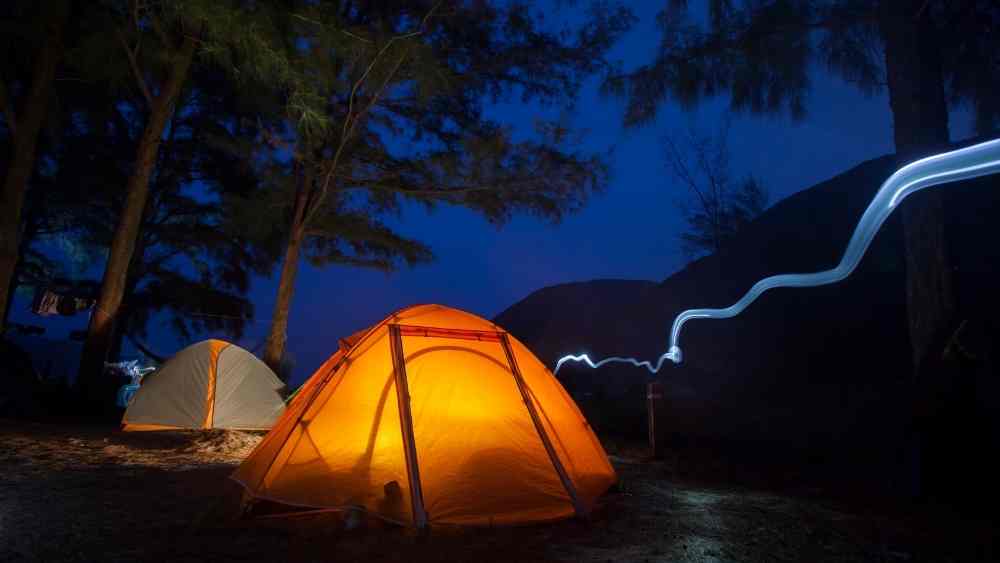 3 season tent at night